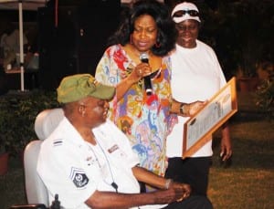 Commissioner Tydus presents a Proclamation to the“Make a Wish Veteran, Inc.” founder Charles
Buford.