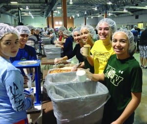 Westminster Christian School students pack meals for needy