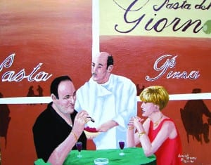 Paintings show ‘Everybody eats at Pasta Del Giorno’