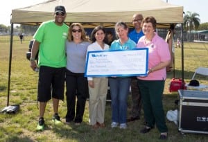 WellCare presents a check for $5,000 to benefit children and families served by PATCHES. (Left to Right): Paul V. Wilson, PATCHES Event Coordinator; Tracy Schmidt, WellCare VP, Florida Field Sales & Marketing; Suecia Mendez Padilla, WellCare Community Relations Specialist; Kyle Smith, PATCHES CEO & Founder; David Carrasco, WellCare Director, Community Relations; Joanie Ippolito, PATCHES COO & Founder.