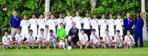 Palmer Trinity School varsity boys soccer team.