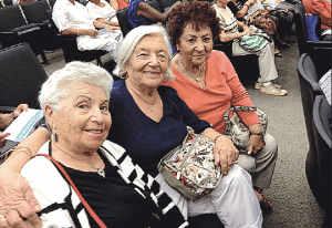 Pictured are (l-r) Betty Kluger with LolaWelgram and Phyllis Talit at a SIB Social Seniors meeting in the SIB Commission Chambers.