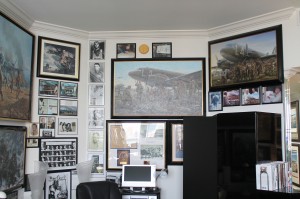 Eisenberg's bedroom features a collection of objects and paintings telling the story of Captain Kelly