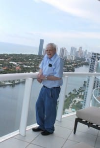 Eugene Eisenberg on his balcony