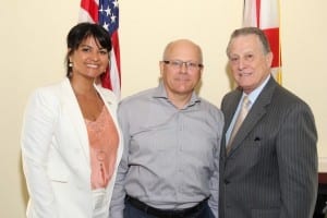 Hon. Luz Weinberg and Louis Brais, Bouygues Civil Works Florida and Bob Hollander, Brown & Brown Insurance of Florida Photography by Andrew Goldstein