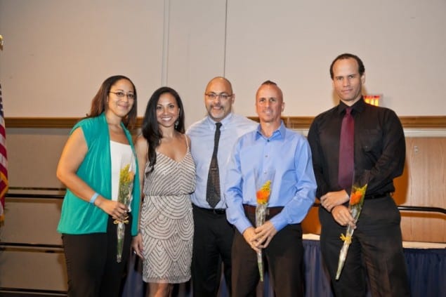 left to right: Stacey Werling (Certified Kumon Instructor: Kumon of Plantation-South), Elissa Chamizo (Certified Kumon Instructor: Kumon of Coral Gables-University), Eddy Ravelo (Kumon US East General Manager), Perry Tritto (Kumon Florida Branch Office Administrator), and Tyrone Albury (Kumon Florida Branch Office).