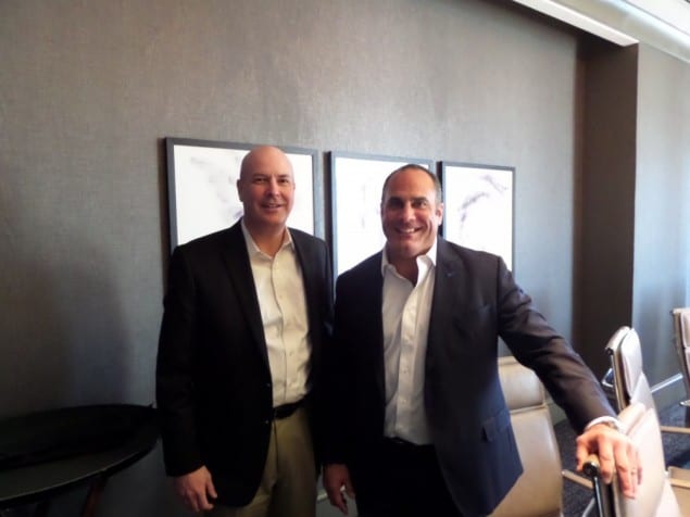 (l-r) Electronic Retailing Association Hispanic Council chair Tom Baker and Listen Up Español president and co-founder Tony Ricciardi at the Great Ideas Summit of 2015. 