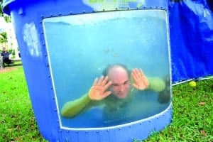 Village Mayor Flinn takes dunking for a good cause