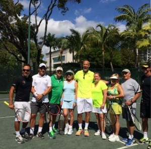 Dominic Mahboubi, Cañas Tennis; guest; Hon. Billy and Sandra Joel; Murphy Jensen; guest; Marilyn and Lloyd Kapper; Cañas Tennis instructor