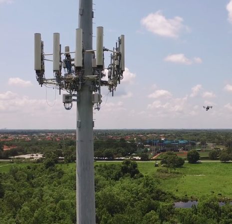 Drone Checking Out Cell Site (Drone on the Right)