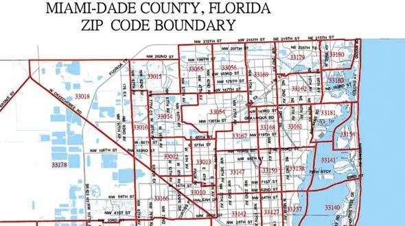 Mapa De Zip Code En Miami