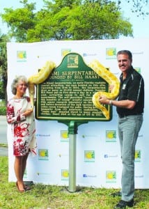 Officials dedicate time capsule and Miami Serpentarium Marker