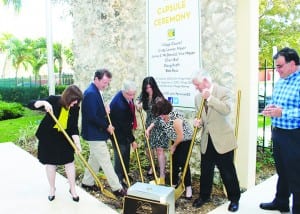 Officials dedicate time capsule and Miami Serpentarium Marker