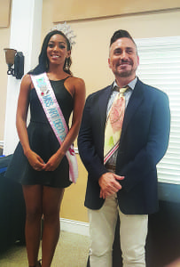 Miss Art Deco Tyeshaa Hudson with Carlos Marrero at Fashion for Charity event.  