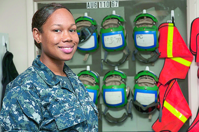 Lisa Hill serving with U.S. Navy as aviation electronics technician 