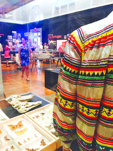 Gables Museum Seminole jacket seen in forefront was given as gift to President Roosevelt when he sign the Everglades into the National Park system