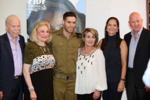 (l-r) Avi Samuels, one of the supporters who started the FIDF IMPACT! Scholarship Program; FIDF National Chairman Emeritus Nily Falic; FIDF IMPACT! scholarship recipient IDF Staff Sgt. (Res.) Tal, who recently graduated from Tel Aviv University; and event hosts FIDF Miami President Emeritus Monica Sasson and her husband, Alberto. (Photo Credit: Erez Kashy)
