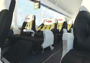 The spacious and extremely comfortable seating on RedCoach.