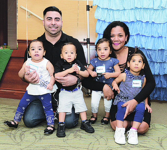 The Molina quadruplets, Valentina, Christian, Angelina and Annabella Molina, shown with mom and dad, were born at 31 weeks of gestation and spent 21 days in the NICU. They are now 21 months old.