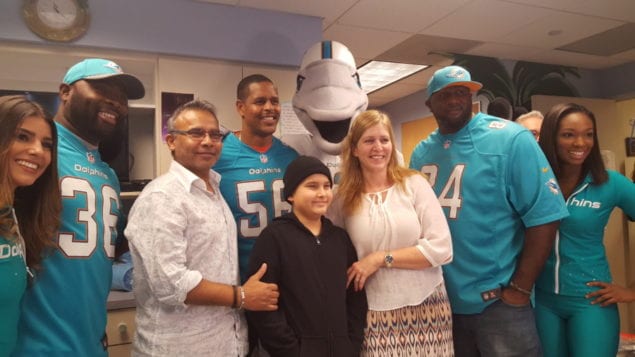 Miami Dolphins surprise patient at Baptist Children’s Hospital