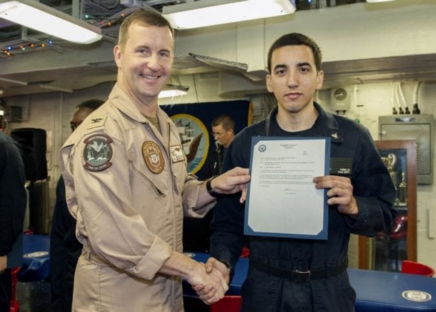 Sailor from Miami receives certificate of advancement