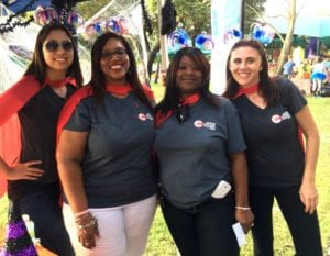 Sharing the news about MPS at the Village of Pinecrest’s Track or Treat event last fall are (l to r) MPS Credit Union staff members Geysa Alvarez, Michele Paramore, Alisha Heywood, and VP-Marketing Jennifer Gerson.