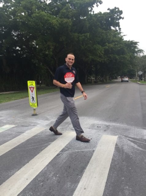 Slow down your wheels and yield to pedestrians