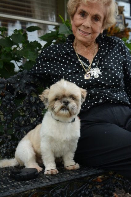 Ms. Greta Brasington and her rescue dog, Mr. Wilson.