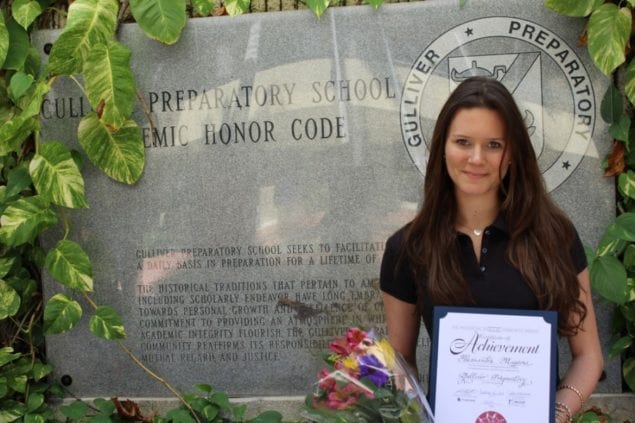 Gulliver Preparatory senior Alessandra Maggioni receives President's Volunteer Service Award