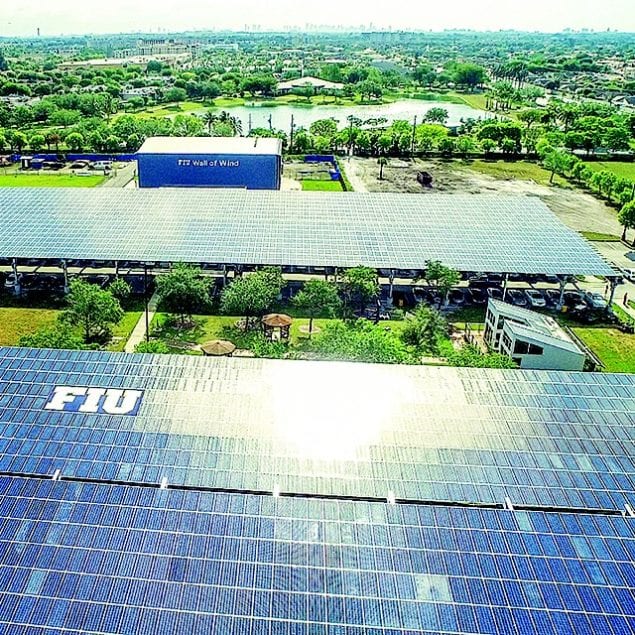 A 1.4 MW solar parking canopy at FIU's College of Engineering and Computing is providing students and professors with data as they research impacts of solar energy on the power grid.