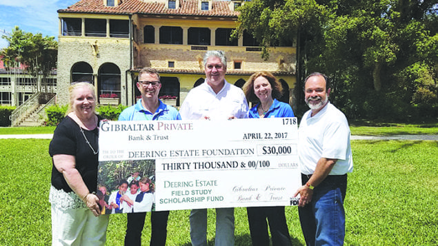 Gibraltar Private Bank & Trust funds new scholarship program at Deering Estate