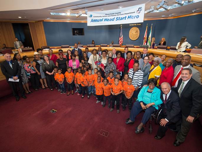 Commissioner Jordan is honored as a “Head Start Hero” at the May 16 County Commission meeting.