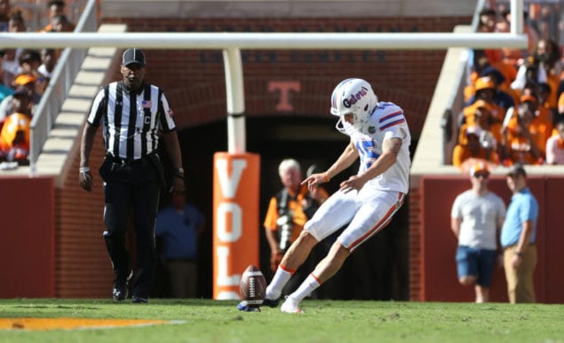 Former soccer player getting his kicks with Gator football