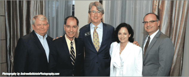 Gary Pyott, Chairman, Aventura Marketing Council / Chamber of Commerce; Guest speaker Paul S. George; Sunny Isles Beach Mayor Bud Scholl, Comm. Jeanette Gatto and City Manager Chris Russo