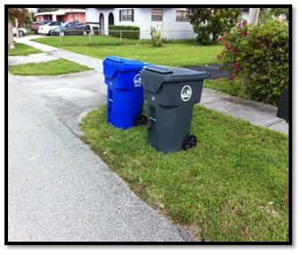 Proper placement of garbage and recycing carts curbside