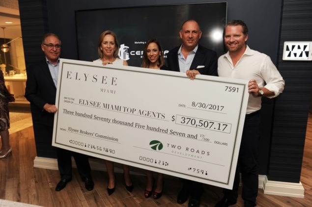 Two Roads Development honors Elysee Miami’s top-selling brokers