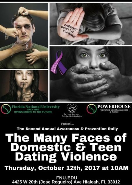 The Many Faces of Domestic & Teen Dating Violence Rally- Front Flyer-min