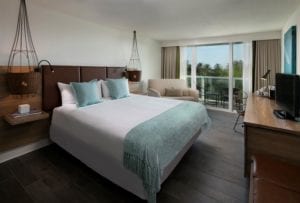 Guestroom at the Amara Cay Resort & Marina.