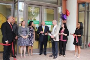 Jinelle Andujar, DMD, Mayor Raul Valdez-Fauli, Sage Dental CEO and Gables Resident Joseph Garcia.