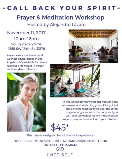 Nov 11, 2017 Prayer & Meditation Workshop