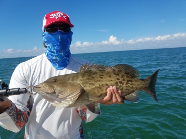 Here’s Dan from Canada with a fall grouper. 