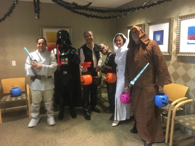 Hospital officials celebrate Halloween wearing Star Wars-themed costumes