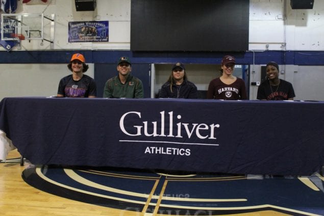 Gulliver Prep. student-athletes commit early to play sports at collegiate level