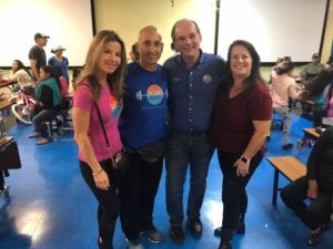 Unni Greene and William Del Sol of South Miami Fitness, alongside Palmetto Bay Mayor Eugene Flinn and Alexandra Flinn.  