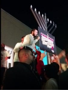 Menorah getting lit at HEAT game.