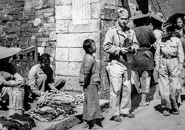 Arthur Rothstein with Rolleiflex Camera, In China, with the US Army Signal Corps (1945) After the end of World War II Arthur Rothstein became the chief photographer in China for the United Nations Relief and Rehabilitation Administration (UNRRA). While working for UNRRA he photographed the community of European Jewish refugees in Shanghai during April of 1946. By this time Rothstein had more than ten years of intensive experience working as a social documentary photographer for the U.S. Farm Security Administration, the US Office of War Information, and Look Magazine.