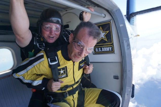 U. S. Army Golden Knights “fly” with Police Chief Pegues