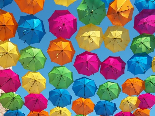 City to fill sky with colorful umbrellas