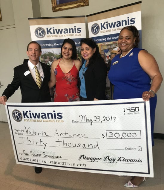 Biscayne Bay Kiwanis surprises BTW student with full college dcholarship