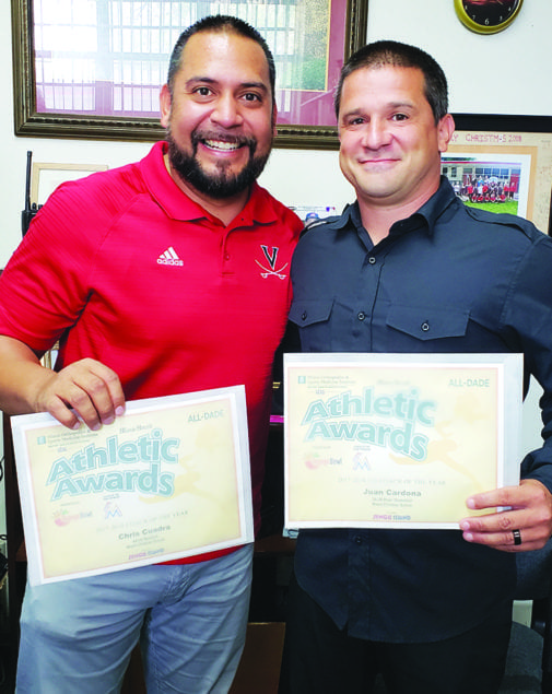 Miami Christian School coaching staff get "Coach of the Year” honors